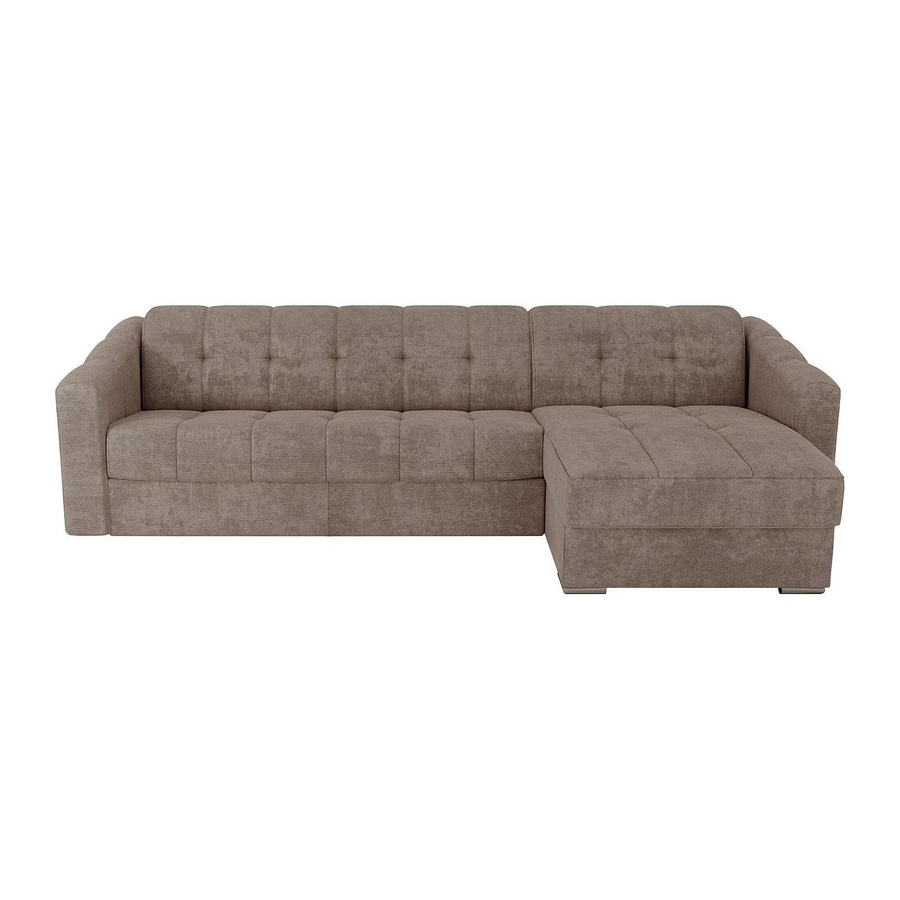 Vente-unique Schlafsofa Darielo in Taupe, L-Form, Polsterstoff, Breite: 295 cm, Tiefe: 152 cm, Höhe: 90 cm - Bild 2