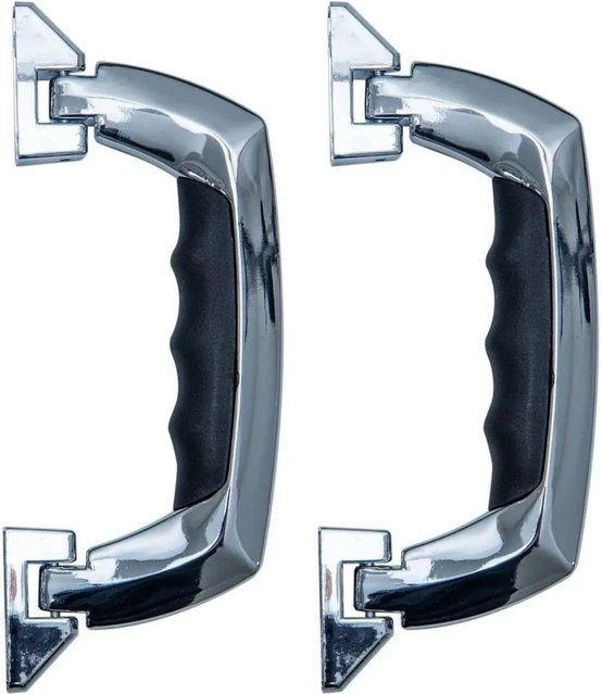 HMF Koffergriff Tragegriff aus Kunststoff in Chromsilber, 2 Stück, Breite: 19 cm - Bild 1