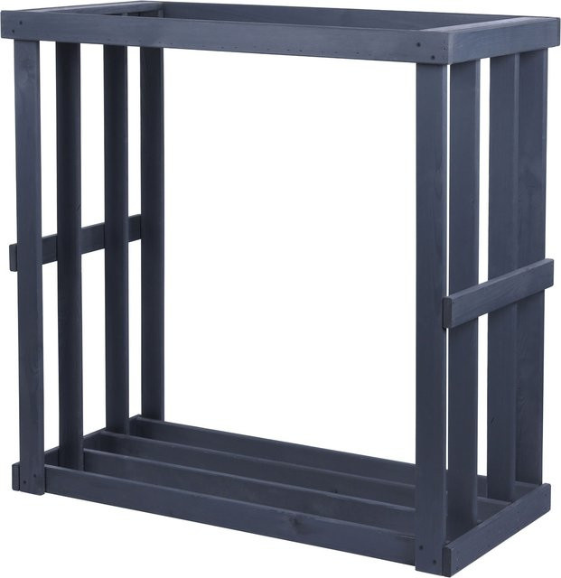 Westmann Kaminholzregal Harald aus Kiefernholz, Anthrazit, B/T/H: 108 x 52 x 106 cm - Bild 1