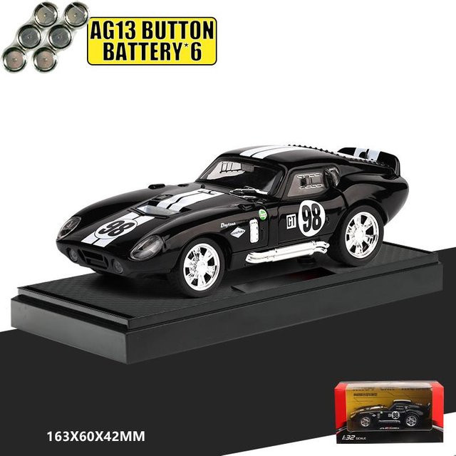 Linyi Toy Car Shelby Cobra Daytona Coupe, Modellauto, 1:32, Metall, Schwarz, ab 18 Jahre - Bild 1