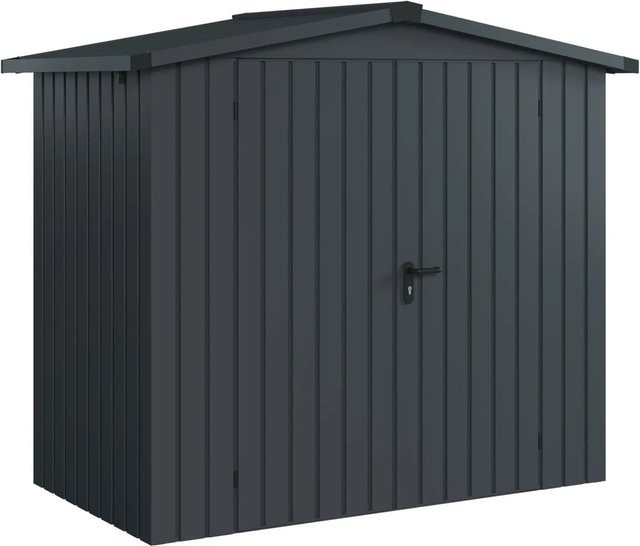 Hörmann EcoStar Gerätehaus Euroline Satteldach 2-flg Anthrazitgrau B: 237 cm, H: 134 cm - Bild 1