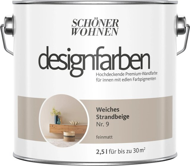 Schöner Wohnen Designfarben Wandfarbe Weiches Strandbeige matt 2,5 l - Bild 1