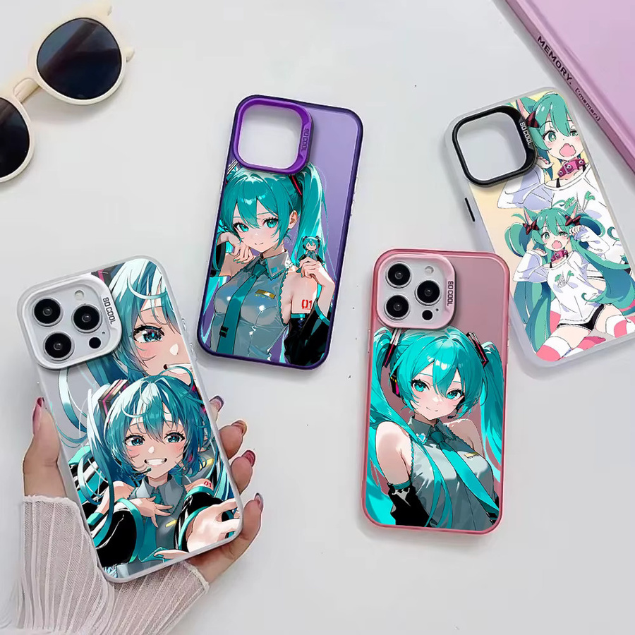 Kawaii Hatsune Miku Handyhülle für iPhone 12 13 14 15 16 Pro Max Plus – Niedrige Anime Schutzhülle in Multicolour - Bild 2