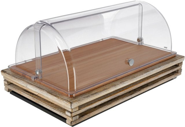 VEGA Buffetvitrine Natchez in Vintage Weiß und Eiche mit transparenten Elementen, B: 57,5 cm, T: 37,0 cm, H: 27,7 cm - Bild 1