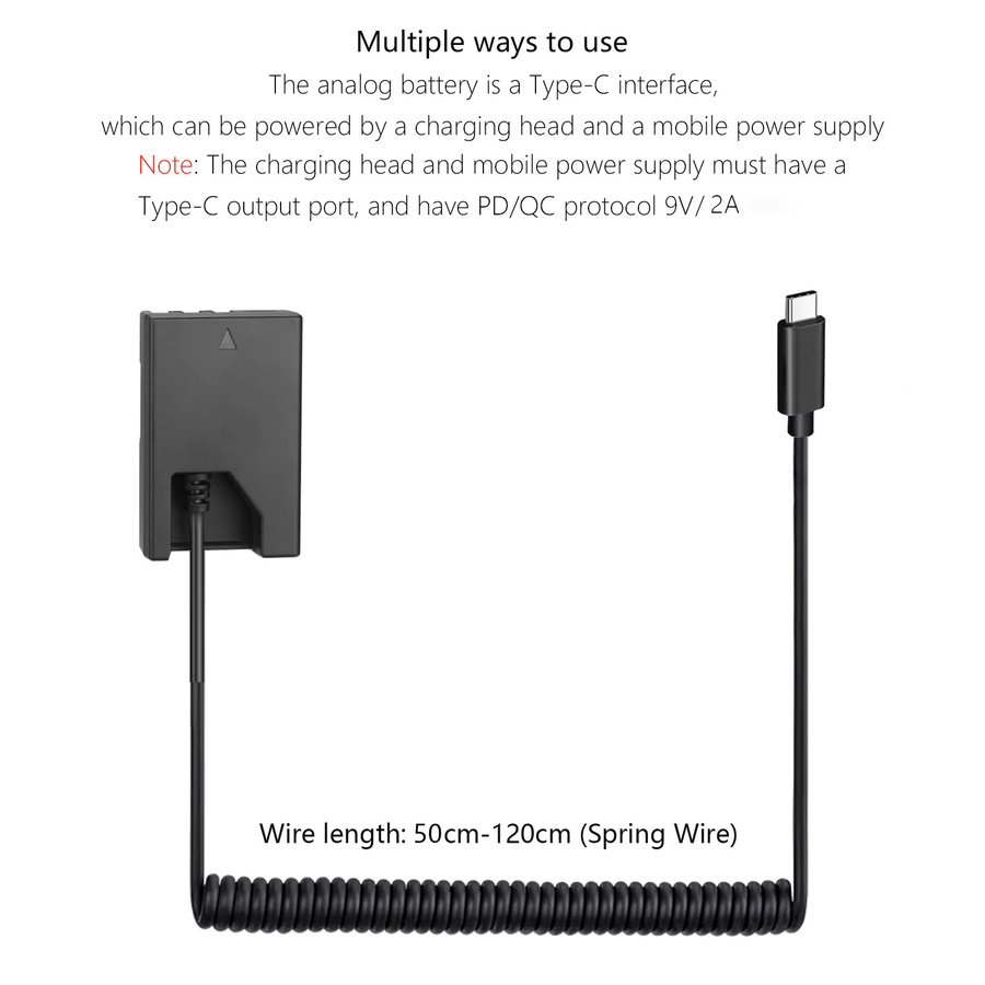 Nikon USB-C-Konverter auf EP-5 DC-Koppler EN-EL9 EN-EL9a Dummy-Akku in Schwarz für D40 D40X D60 D3000 D5000 - Bild 3
