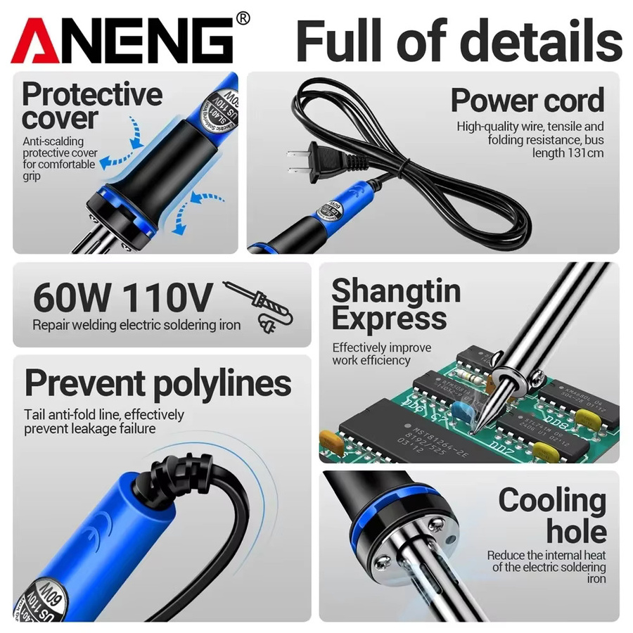 ANENG SL401 Elektrischer Lötkolben 40W mit einstellbarer Temperatur für schnelles Schweißen und Reparaturen - Bild 5