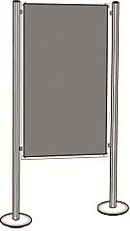 Magnetoplan Präsentationswand Filz Grau beidseitig verwendbar B: 180,0 cm, H: 134,5 cm - Bild 2