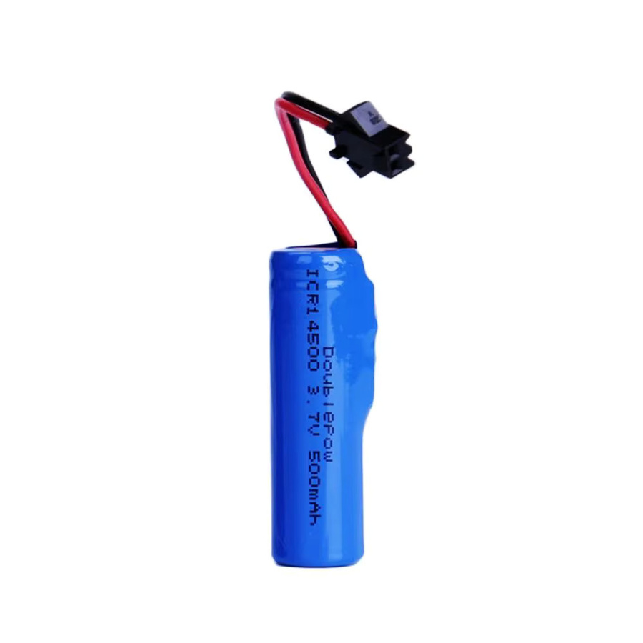 DOUBLEPOW Wiederaufladbarer 14500 Lithium-Akku 3,7 V 500 mAh mit USB-SM-Ladegerät in Blau für Spielzeug und Game-Controller - Bild 2