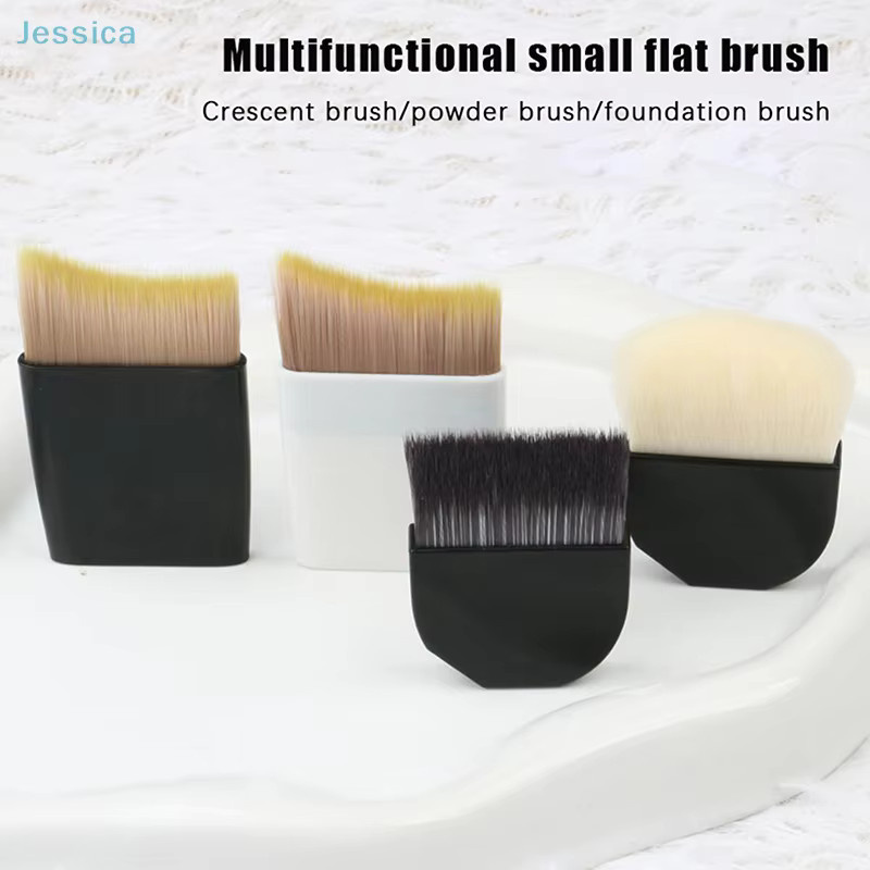 Foundation-Make-up-Pinsel, flach, halbmondförmig, kurzer Griff - Bild 2