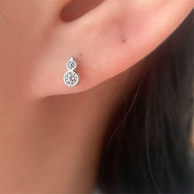 Ohrring 925 Sterling Silber, Zirkon, Perle, Damen - Bild 1