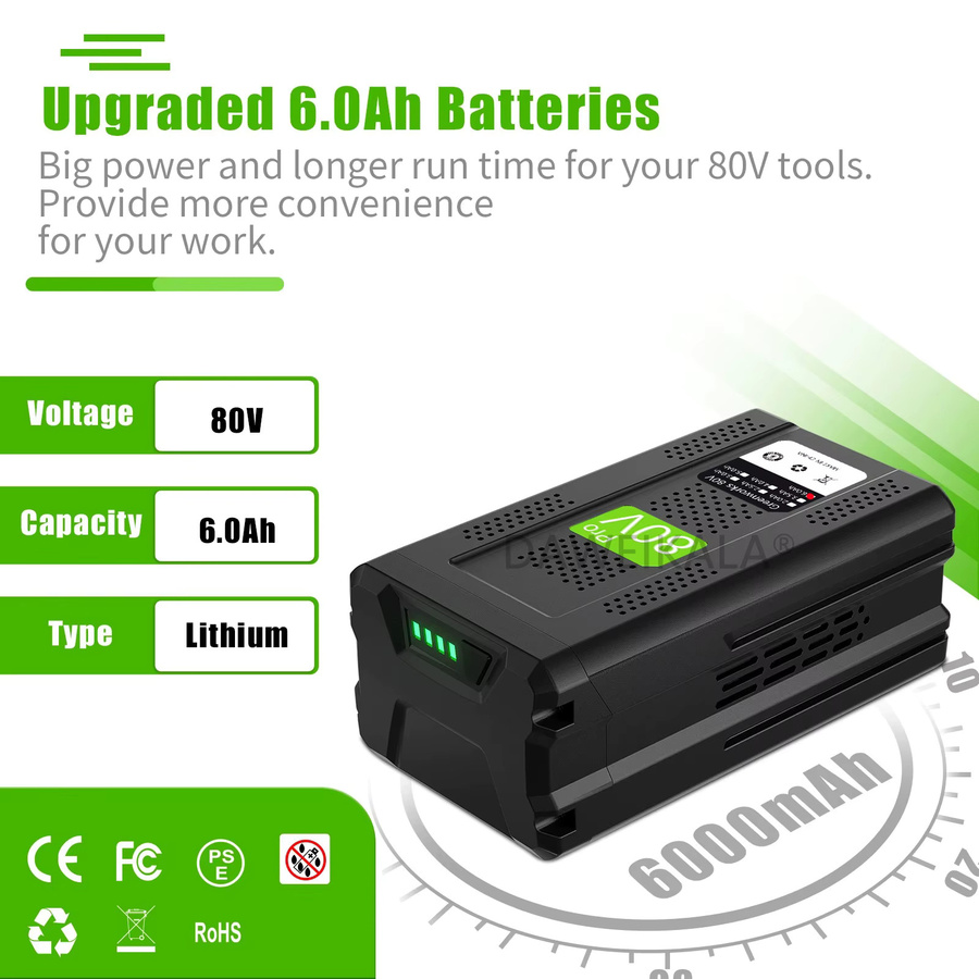 Greenworks PRO 80 V Ersatzakku Li-Ionen in Schwarz für GBA80150 GBA80200 GBA80250 GBA80300 - Bild 3