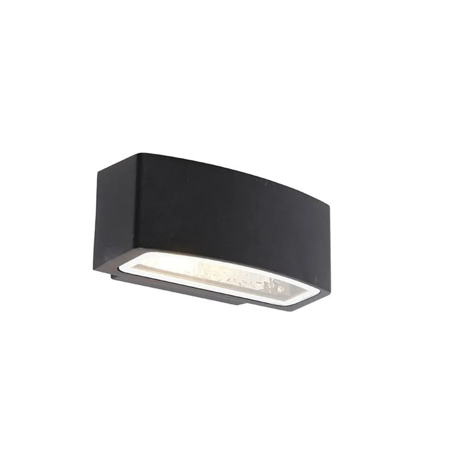 QAZQA Latina Moderne Außenwandleuchte Schwarz aus Edelstahl und Glas mit IP44 Schutz und Up-Down Lichteffekt - Bild 2