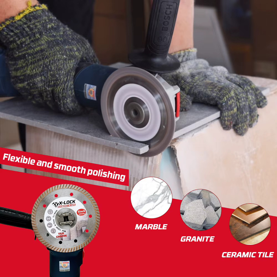 Casaverde Turbo Diamond Blade X Lock Trennscheibe Silber, Durchmesser: 125 mm, für Keramikfliesen, Schiefer und Granit - Bild 5