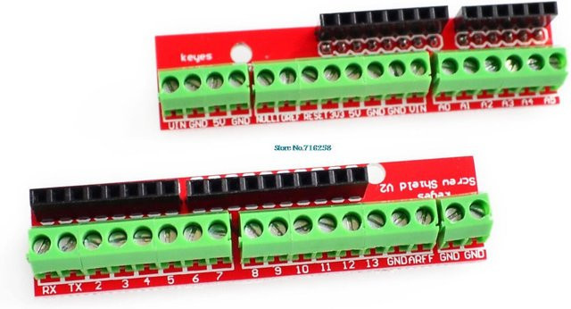 Screw Shield V2 Stud Terminal Erweiterungsplatine mit doppelter Unterstützung für UNO R3 in Rot - Bild 1