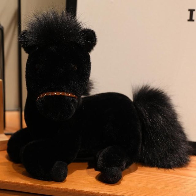 Niedliche Pony Plüschtiere, schwarz, 30cm, ab 14 Jahren - Bild 1