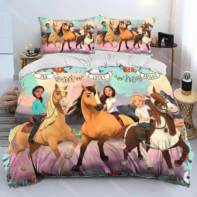 Spirit Riding Free Bettbezug Set mit Kissenbezug aus Mikrofaser für Kinder, Mehrfarbig, B/H: 135 x 200 cm - Bild 1