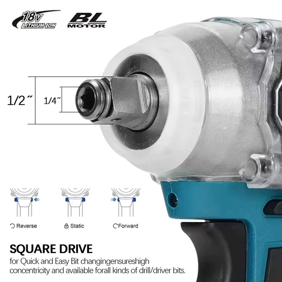 Makita DTW285 18V Akku-Schlagschrauber mit bürstenlosem Motor und 280 Nm Drehmoment, 1/2-Zoll-Stecknuss, kompatibel mit Makita 18V LXT Akkus - Bild 5