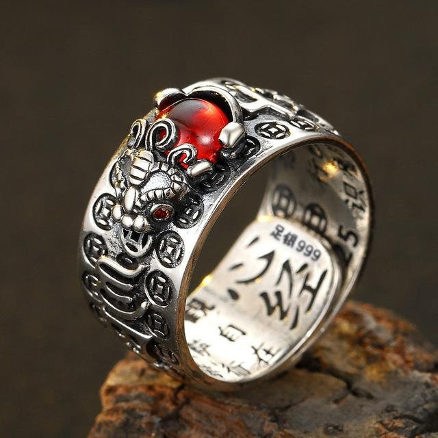 POMOiii Pixiu Ring, versilbertes Kupfer, grau, Unisex - Bild 1