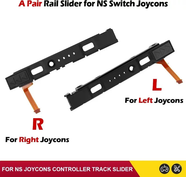 HeroAngel Gleitschienen Ersatz für Nintendo Switch Joypad Controller L R LR Schieberegler in Schwarz - Bild 1