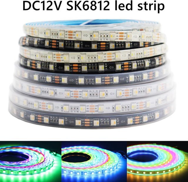 TNALANT SK6812 RGBW LED Streifen mit 60 LEDs/m, DC12V, 5050 SMD, IP30, Multicolour - Bild 1
