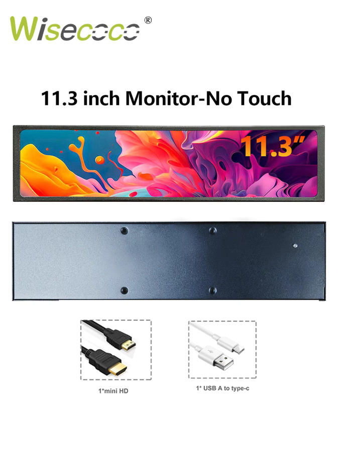 Wisecoco 11,3 Zoll Mini Tragbarer IPS Monitor mit 1920x440 Auflösung in Schwarz - Bild 6