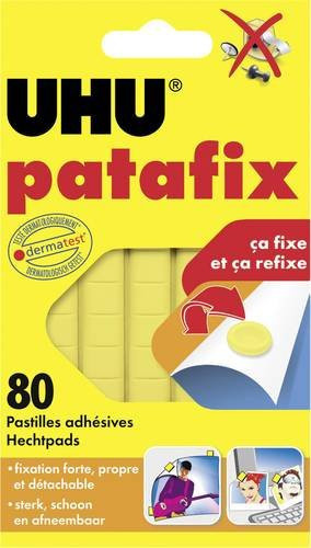 UHU Patafix Klebepads Gelb, 80 Stück, wiederablösbar - Bild 1