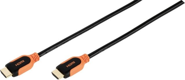 Vivanco High Speed HDMI Kabel mit Ethernet/LAN in Schwarz/Orange, Länge: 2,0 m - Bild 1