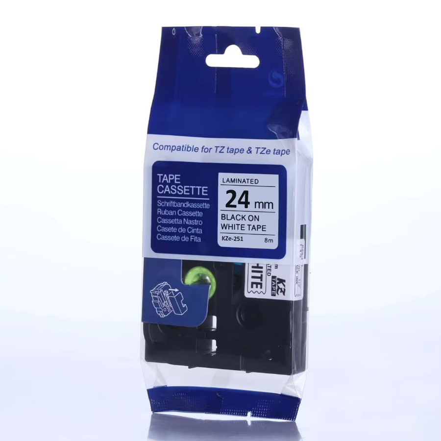 MrLabel Etikettenband kompatibel für P-Touch, 24 mm, Weiß/Grün, Thermodruck - Bild 2