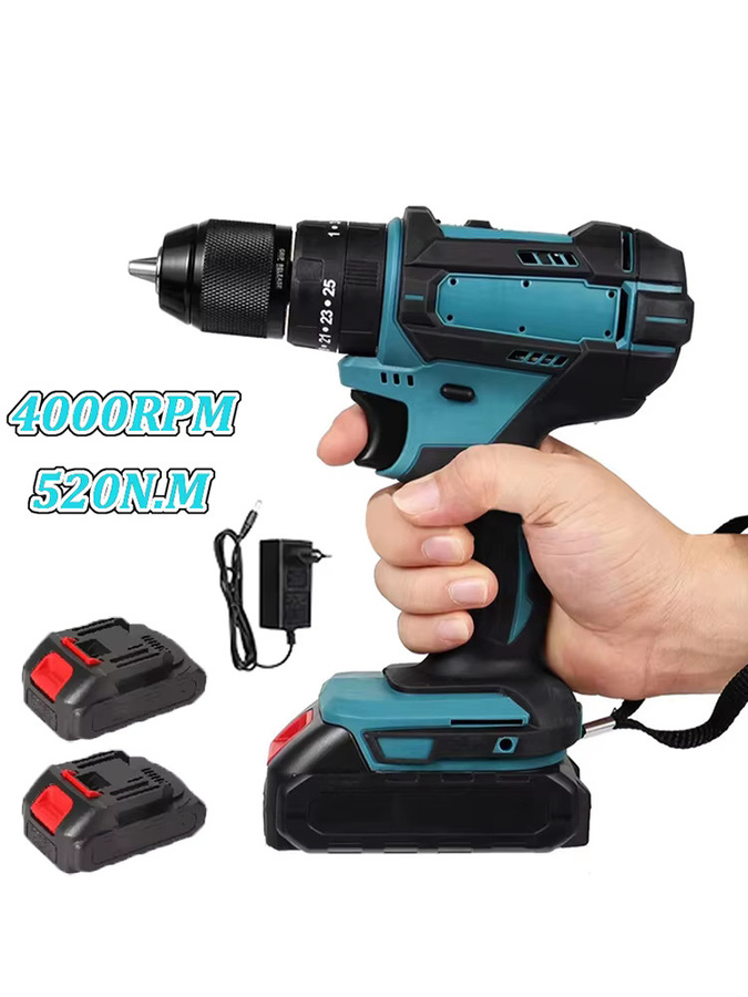 Makita 3 in 1 Akku-Schlagbohrschrauber mit 520 N.M Drehmoment, 4000 U/min und 10 mm Spannfutter, kompatibel mit Makita 18 V Akku LXT - Bild 7