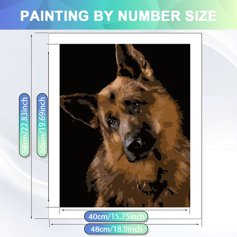 HUACAN Malen-nach-Zahlen-Set Hund Tier DIY-Bastelset mit Leinwand in Multicolor - Bild 2