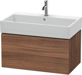 Duravit L-Cube Waschtischunterschrank wandhängend in Nussbaum Natur mit einer Schublade - Bild 1