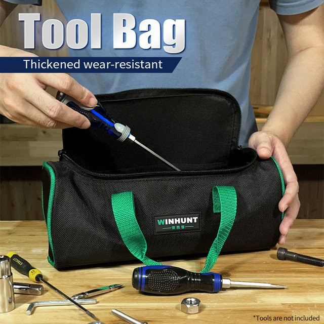 WINHUNT Elektriker-Werkzeugtasche in Schwarz, tragbare Aufbewahrungstasche für Mechaniker und HVAC-Ingenieure, B/T/H: 31,0 x 12,5 x 12,0 cm - Bild 1