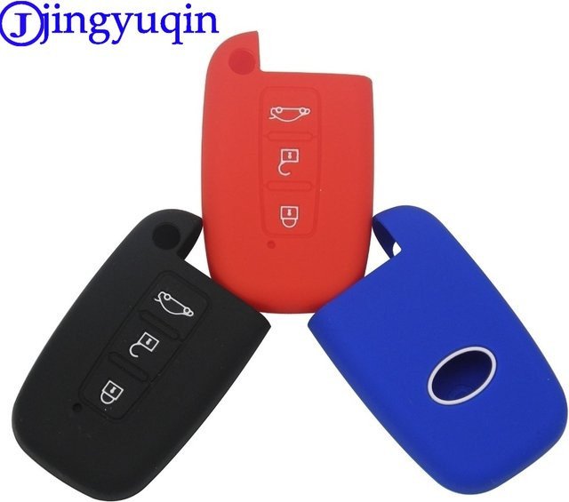 Jingyuqin Silikon Schutzhülle für Hyundai Schlüssel mit 3 Tasten im Auto-Styling für Solaris, HB20, Veloster, SR, IX35, Accent, Elantra und i30 - Bild 1