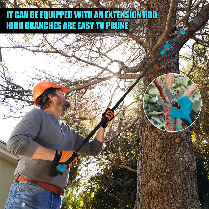 3-in-1 Teleskop-Elektrokettensäge in Blau, bürstenlose Gartenpflege-Säge kompatibel mit Makita 18V LXT Akku - Bild 6