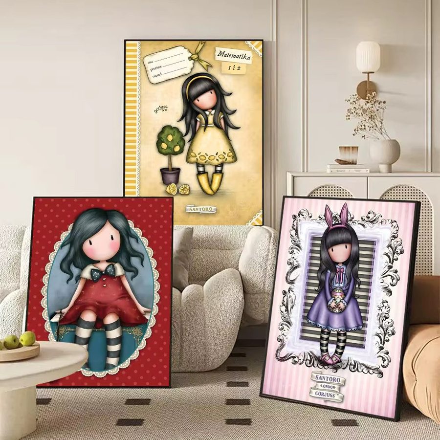 Santoro Gorjuss Selbstklebender Wandaufkleber in Schwarz und Multicolour, Rechteckiges Wandtattoo aus Papier, Breite: 20 cm, Höhe: 15 cm - Bild 3