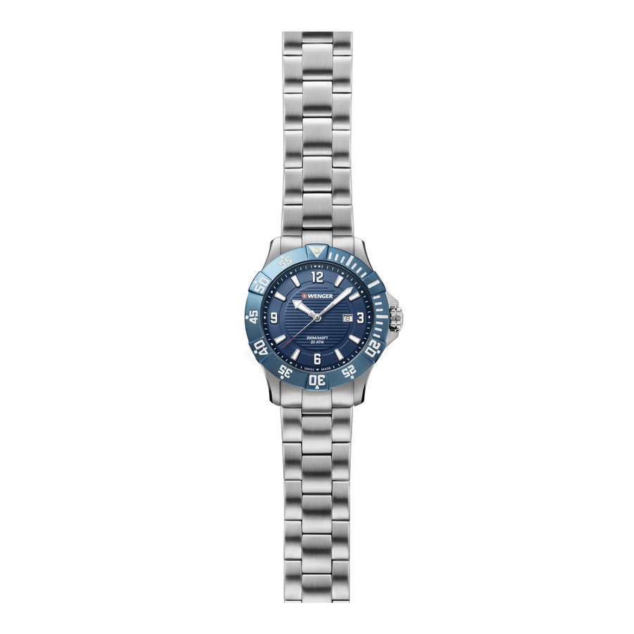 Wenger Armbanduhr Seaforce, Quarz, Edelstahl, Blau, 20 ATM - Bild 3