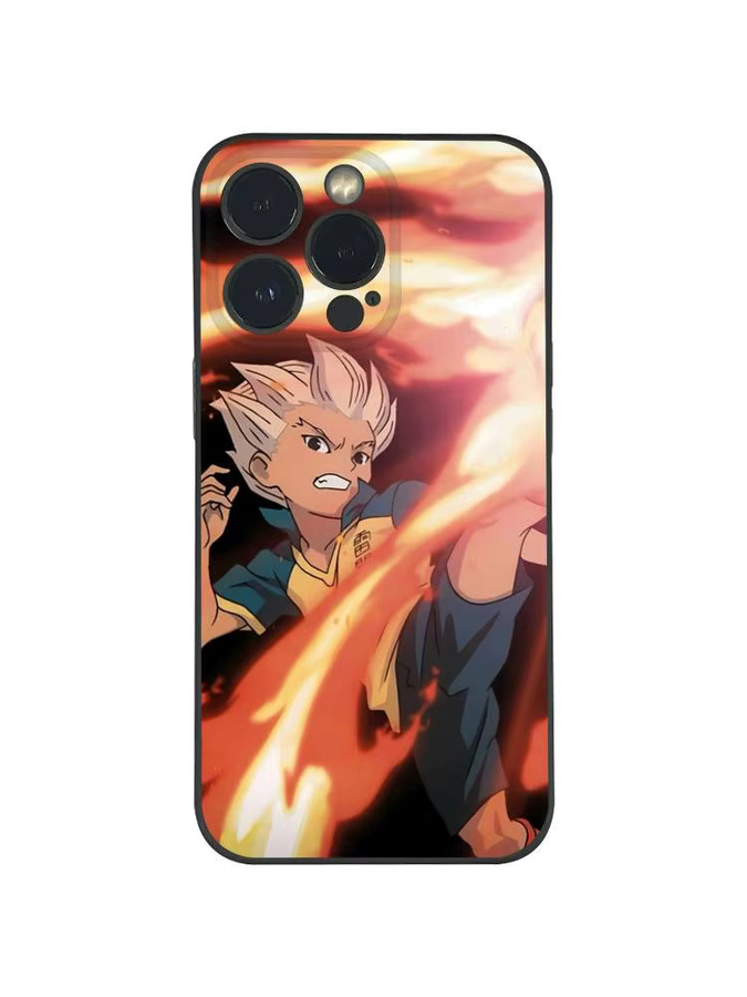 Inazuma Eleven S Anime Handyhülle für iPhone 11 bis 17 Pro Max Plus Mini, Schwarz Frosted Soft Shell - Bild 6