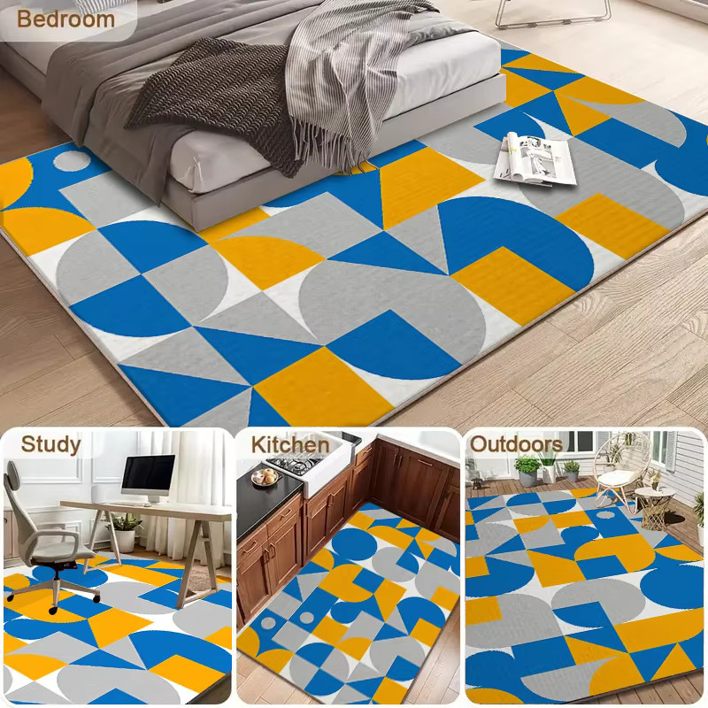 RAKKS Wohnzimmerteppich mit modernem geometrischem Design in Multicolour, rechteckig und pflegeleicht - Bild 3