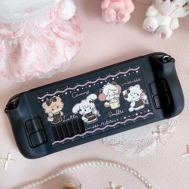 ZUIDID Steam Deck Case Mikko Kawaii Schutzhülle aus PC in Rosa Schwarz - Bild 1