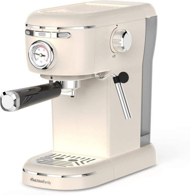 Melchioni 3in1 Siebträgermaschine in Beige mit 15 Bar Druck und 1100W für Kaffeepulver, ESE-Pads und Kapseln - Bild 1