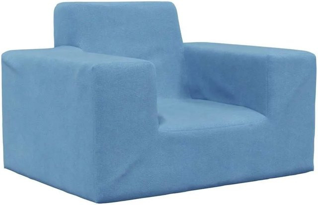 vidaXL Kindersofa Blau aus weichem Plüsch B: 52,0 cm, T: 38,0 cm, H: 34,0 cm - Bild 1