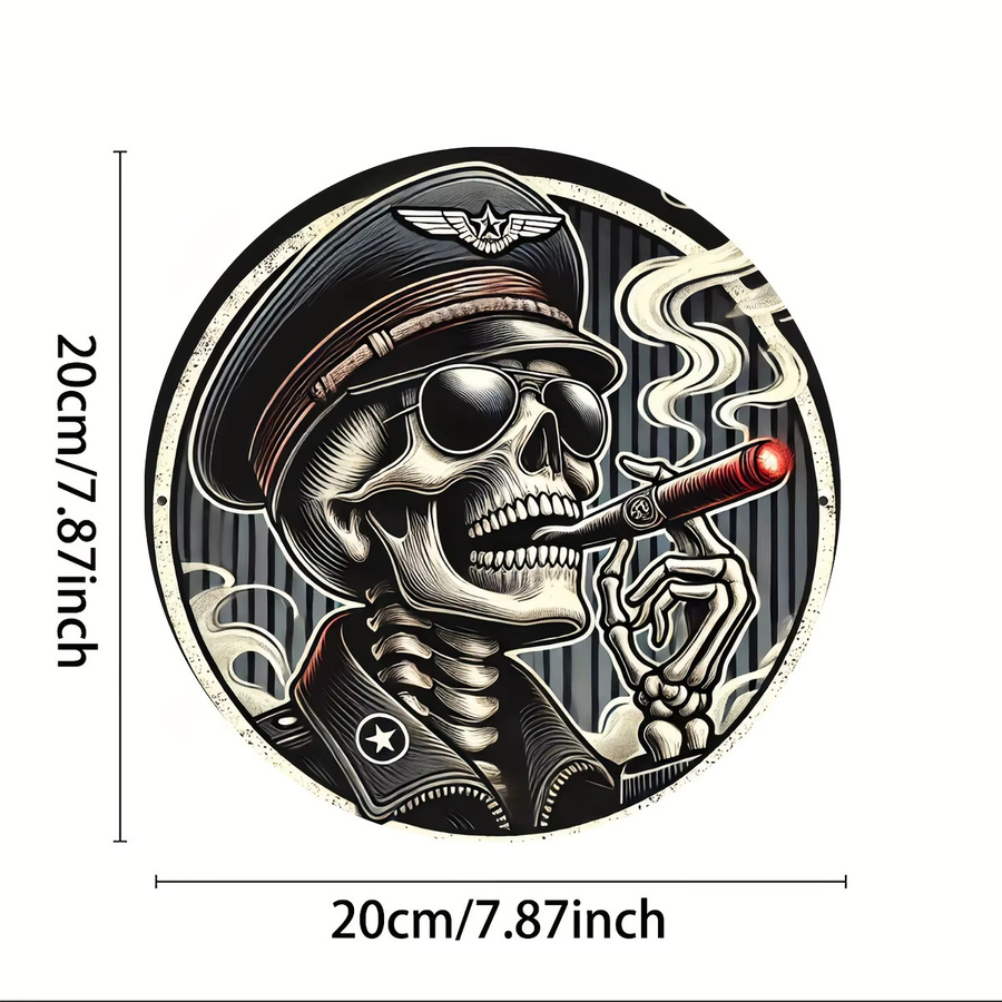 Rundes Halloween Metall-Wandkunstschild von Potdemiel, Mehrfarbig, Durchmesser: 20 cm - Bild 2