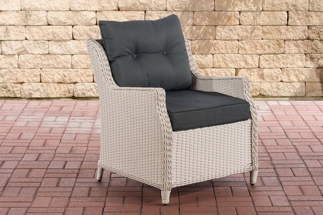TPFGarden Sessel Pantheon Anthrazit und Perlweiß aus Rattan und Metall - Bild 1