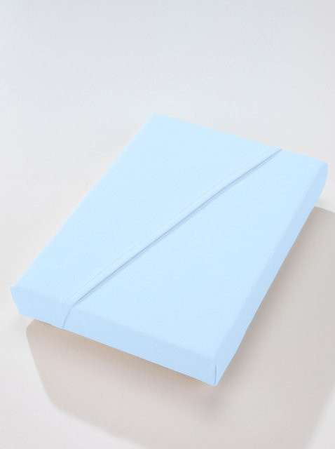 Dormisette Spannbetttuch aus Flannelette in Blau, 100% Baumwolle, B: 150 cm, T: 250 cm - Bild 1