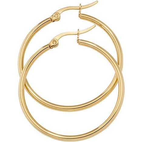 Colfem Creolen rund, Edelstahl gold vergoldet, Unisex - Bild 1