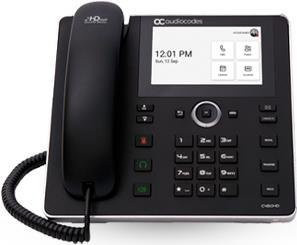 AudioCodes C455HD VoIP-Telefon in Schwarz mit Rufnummernanzeige und Hands-free-Funktion - Bild 1