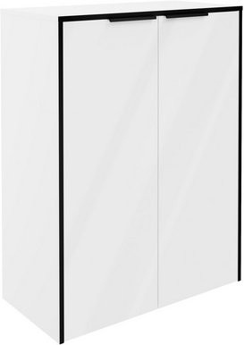 FACKELMANN Doppel-Midischrank Flair mit 2 Türen in Weiss Hochglanz, Wandmontage, B/H/T: 62,8 x 82,3 x 32,0 cm - Bild 1