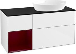 V&B Waschtischunterschrank Finion mit Wandbeleuchtung, Farbe Weiß lackiert, Breite: 120 cm, Tiefe: 50,1 cm, Höhe: 50,1 cm - Bild 1