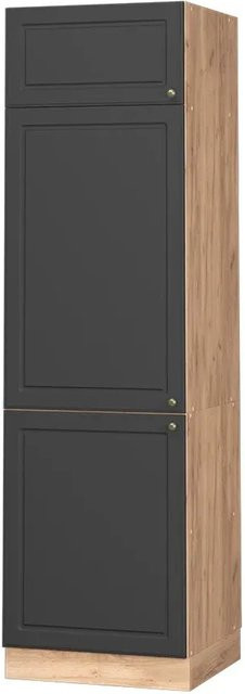 Vicco Kühlumbauschrank Fame-Line in Anthrazit-Gold und Goldkraft Eiche mit Soft-Close-Türen, Breite: 60 cm - Bild 1