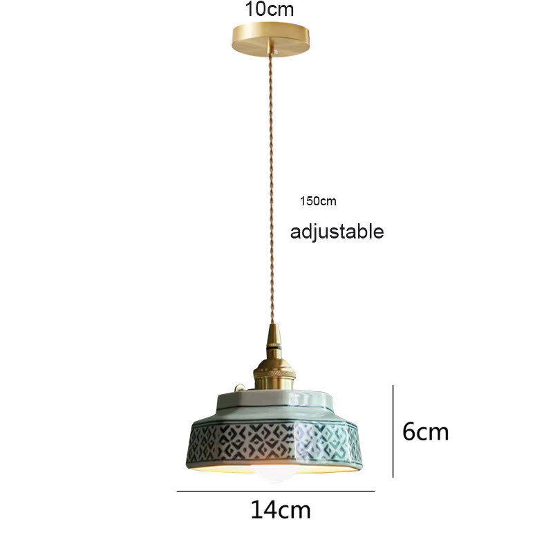 Ramalho LED Pendelleuchte aus Keramik in Gold/Messing für Esszimmer, Küche und Schlafzimmer - Bild 3